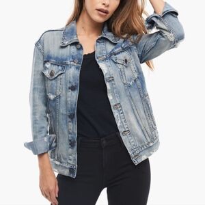 Able the Merly Distressed Denim Jacket Size Small